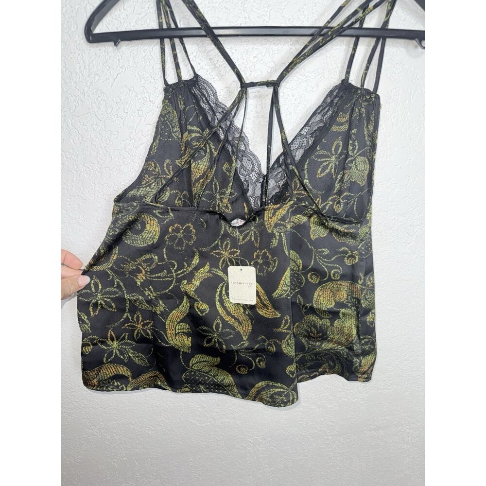 NWT Free People Off The Coast Cami Black Lace Floral Print Tank Blouse Size S F1 - Picture 6 of 8